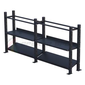 Купить Модульный стеллаж для гантелей, гирь и медболов 2580х430х1200 (2 секции) в Тотьме 