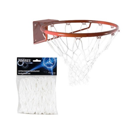 Купить Сетка баскетбольная Torres, нить 4 мм, белая в Тотьме 