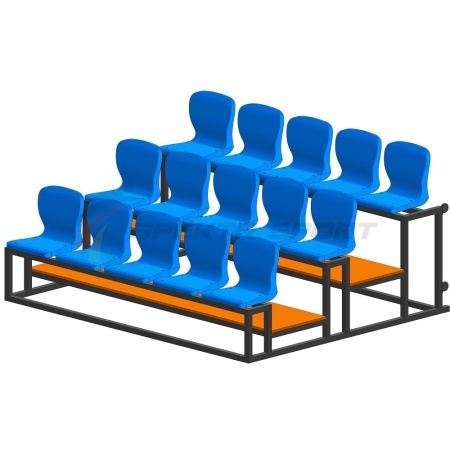 Купить Трибуна мобильная 3 ряда сиденья пластиковые на 15 мест в Тотьме 